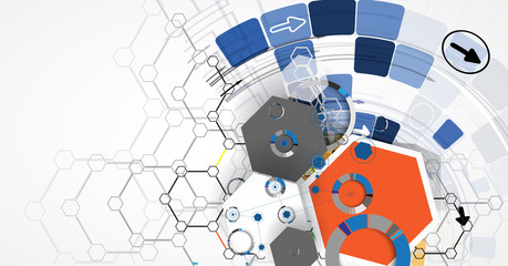 Abstract tech background. Futuristic technology interface. Vector