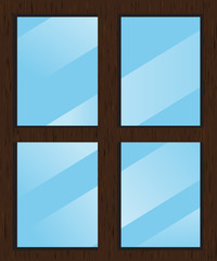 vector : wooden windows