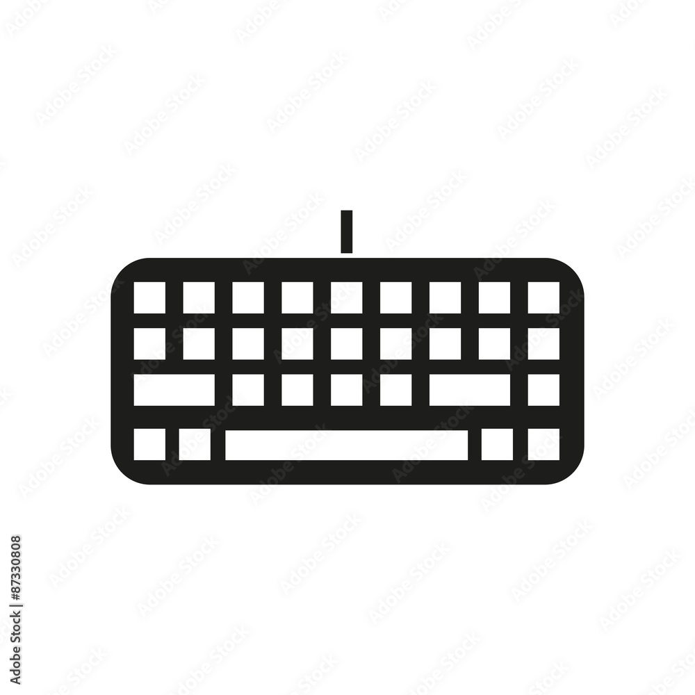 Poster the keyboard icon. keypad and input, typing, communication symbol. flat