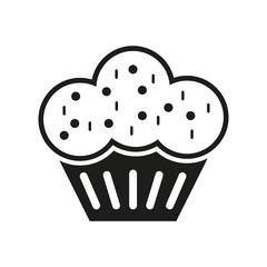 The muffin icon. Dessert and baked, cake, bakery symbol. Flat