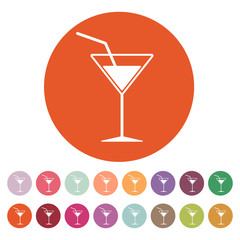The cocktail icon. Drink and party, alcohol symbol. Flat