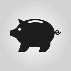 The moneybox icon. Cash and money, wealth, savings symbol. Flat