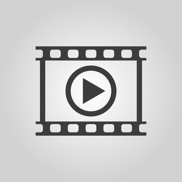 The video icon. Play and player, movie, cinema symbol. Flat