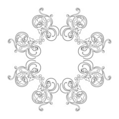 Ornament black white card with mandala.
