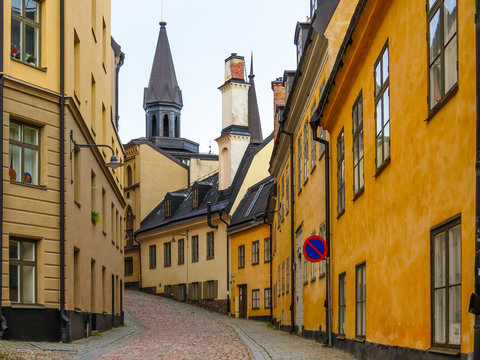 The street in the Old City. Stockholm, Sweden