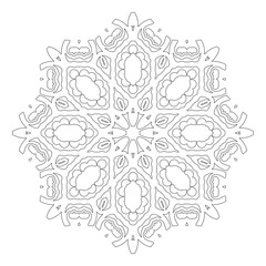 Ornament black white card with mandala.