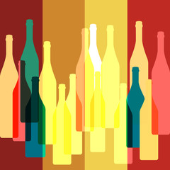 Bottles silhouette Vector background