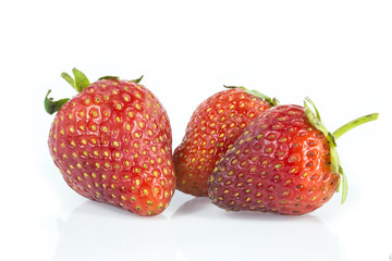 Group of Stawberries isolated on white background