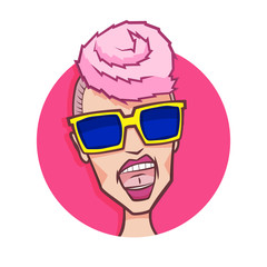 Glamorous Blonde Crazy.Funny character