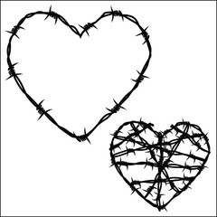 Heart of barbed wire - obrazy, fototapety, plakaty