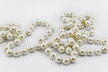 Pearl necklace isolated on white