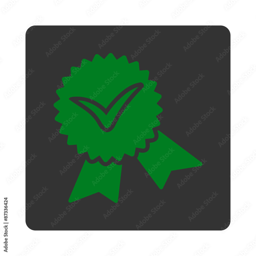 Poster validation seal icon from award buttons overcolor set