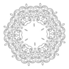 Ornament black white card with mandala.