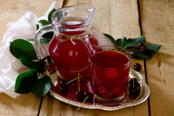 Sweet homemade cherry compote