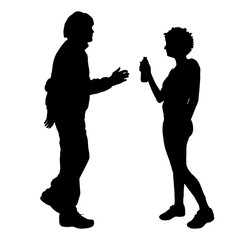 Vector silhouette of a couple.