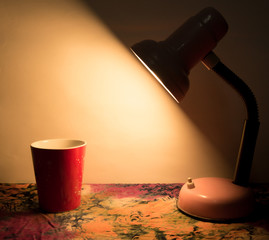 still life with red cup