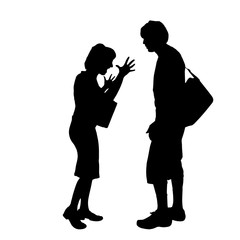 Vector silhouette of a couple.