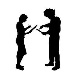 Vector silhouette of a couple.