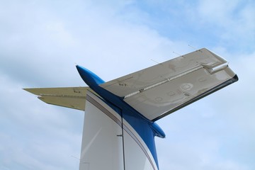 Tail Section of passenger jet.