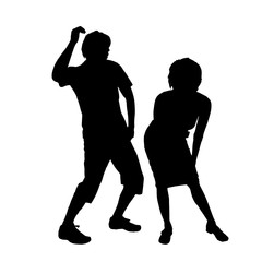 Vector silhouette of a couple.