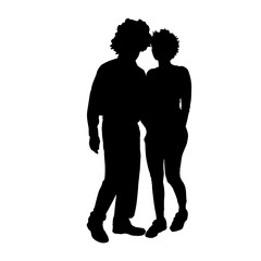 Vector silhouette of a couple.