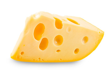 Cheese over white background saved with clipping path.