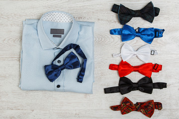 Shirt and different bow ties