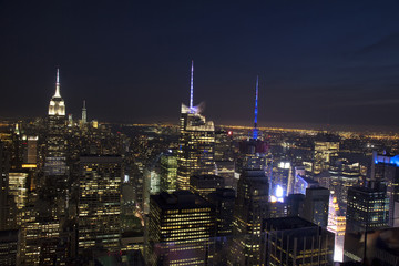 Fototapeta na wymiar Manhattan Skyline and Empire State Building, viewed from Rockefe