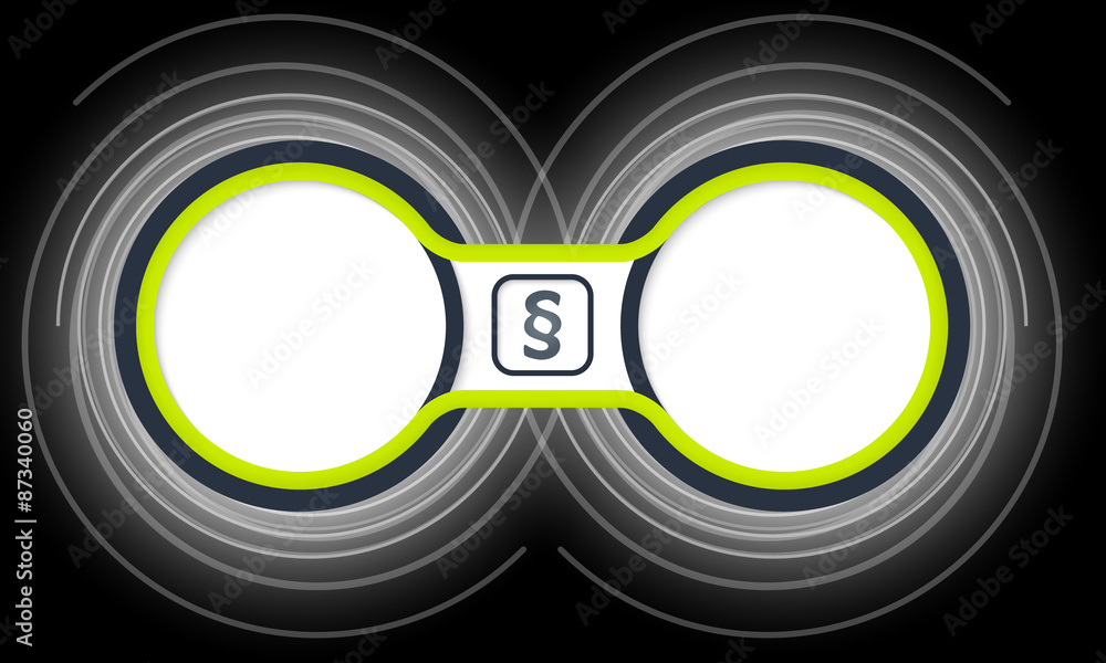 Poster two colored circular frames for your text and paragraph