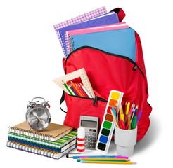 Backpack, school, isolated.