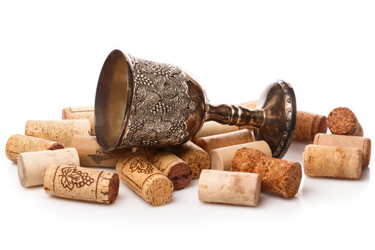 Old Goblet And Wine Corks