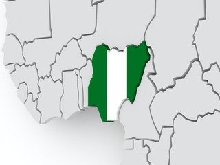 Obraz premium Map of worlds. Nigeria.