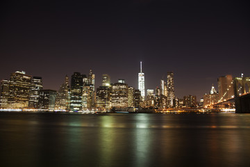 Plakat Manhattan, New York cityscape at night