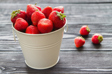 fresh sweet strawberry on wooden background