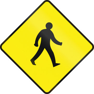 Irish road warning sign - Pedestrian crossing