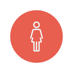 Woman standing thin line icon