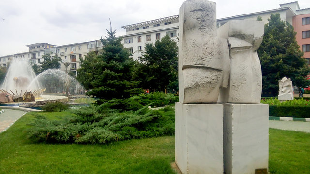 Street view in Pitesti, Romania.