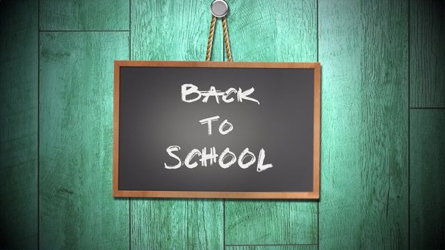 blackboard with back to school swinging