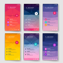 Modern user interface screen template for mobile smart phone or