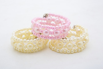 Pearl bracelet isolated on a white background.