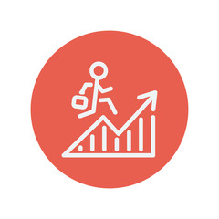 Financial recovery thin line icon