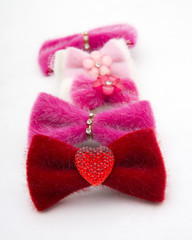 Lovely red hairpin isolated on white background