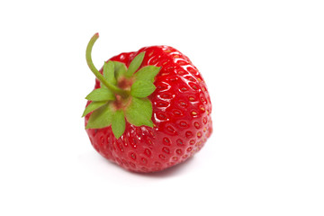 Strawberry isolated on white background, shallow focus