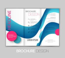 Vector template leaflet design with color lines