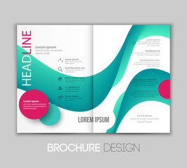 Vector template leaflet design with color lines