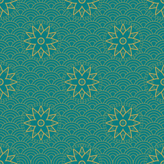 Asian floral seamless pattern