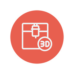 Three D printing machine thin line icon