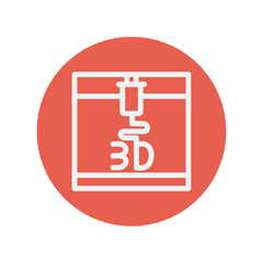 Three D printer thin line icon