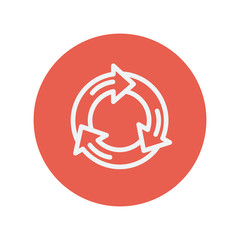 Arrow circle thin line icon