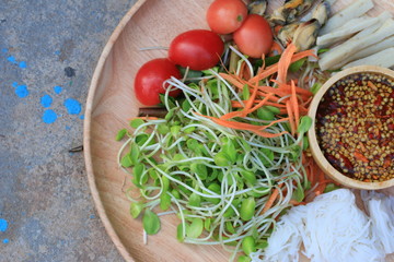 salad spicy young green sunflowers seedling - asia food